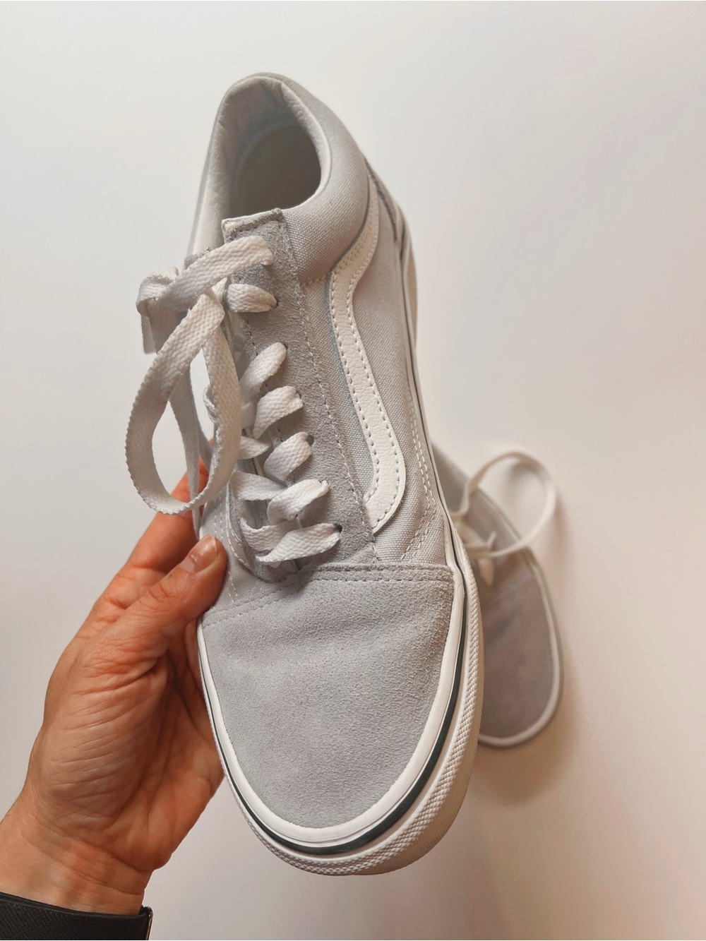 Vans Old Skool Sneakers in Light Gray and White